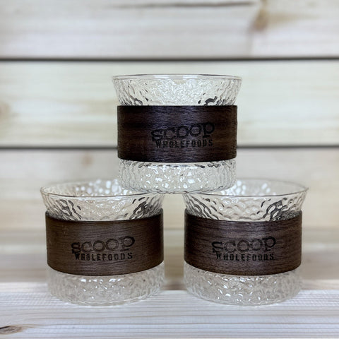 Scoop Glass & Wood Coffee Cup