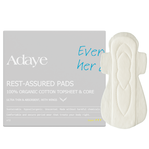 Adaye Organic Cotton Pads - Super (Night Use, Box of 12)