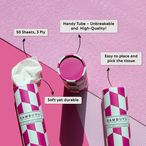 Bambuyu Facial Tissue Tube, 50 Sheets