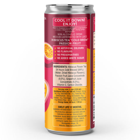 Cold Brew Hibiscus Tea & Passionfruit 330ml