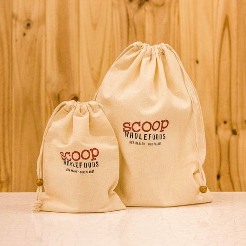 Scoop Draw String Calico Bag - Small