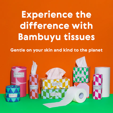 Bambuyu Facial Tissue Tube, 50 Sheets, 4 pack