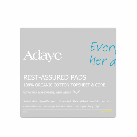 Adaye Organic Cotton Pads - Super (Night Use, Box of 12)