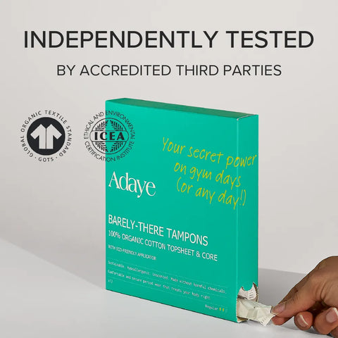 Adaye Organic Cotton Tampons - Regular (Box of 12)