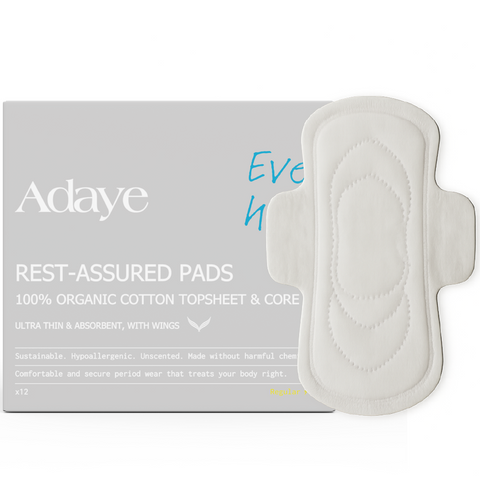 Adaye Organic Cotton Pads - Regular (Day Use, Box of 12)