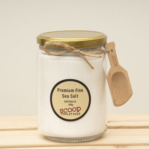 Australian Premium Fine Sea Salt 595g with Wooden Scoop