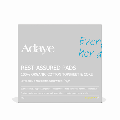 Adaye Organic Cotton Pads - Regular (Day Use, Box of 12)