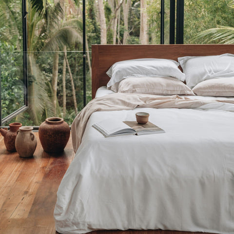 Heveya Bamboo Duvet Sheet Set - Super King White