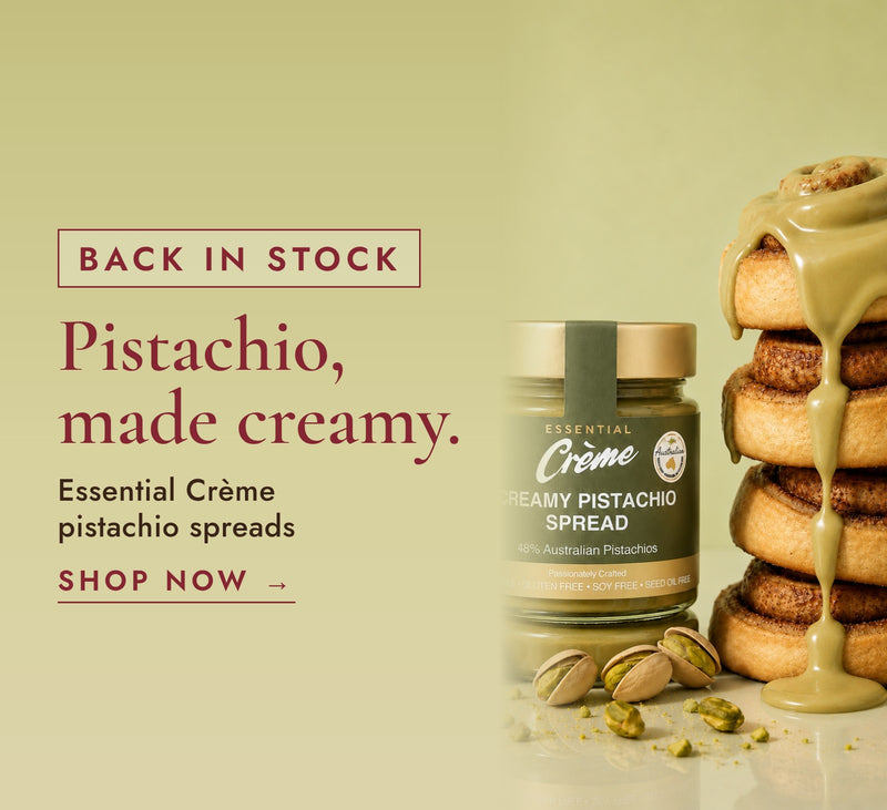 Essential Creme pistachio spreads, back in stock