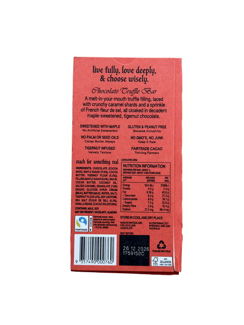 Luvio Salted Caramel & Caramel Pieces Truffle Chocolate 90g