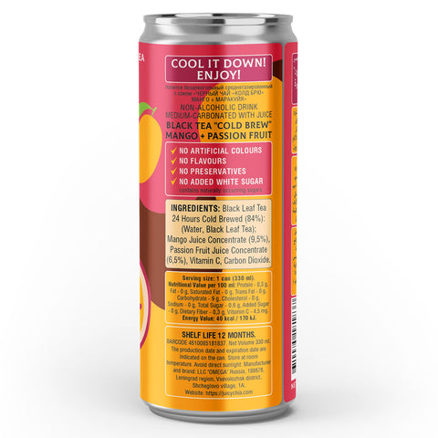 Cold Brew Black Tea Mango & Passionfruit 330ml