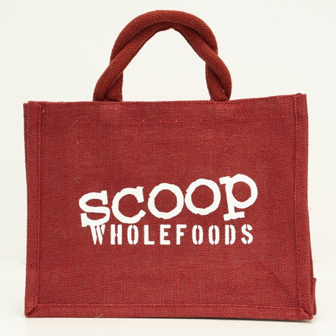 Scoop Small Hessian Gift Bag Red & White