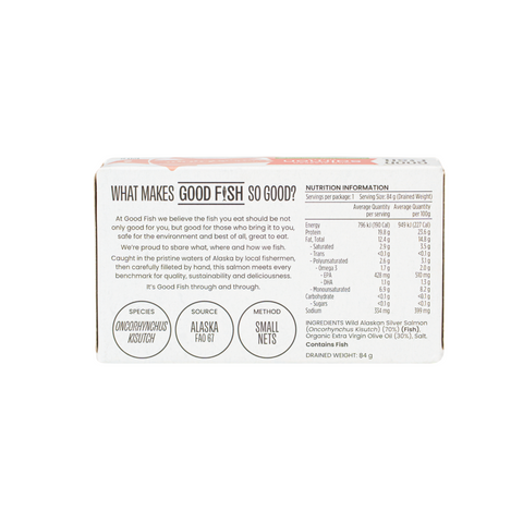 Wild Alaskan Salmon in Extra Virgin Organic Olive Oil 120g