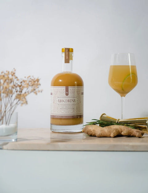 Kick Drink Organic Ginger Concentrate — Cold-Pressed Ginger Shot with Lemon, Honey & Spices | 500ml, 16 Servings