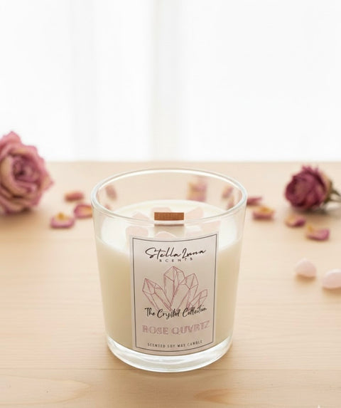 Stella Luna Crystal Candle (Rose Quartz)