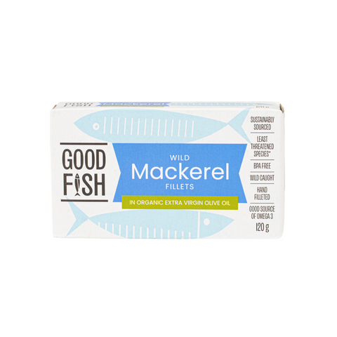 Wild Mackerel in Extra Virgin Organic Olive Oil 120g