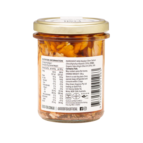 Wild Alaskan Salmon in Extra Virgin Organic Olive Oil 195g