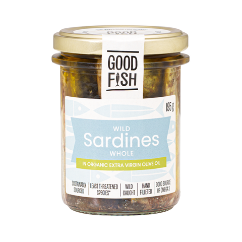 Wild Sardines in Extra Virgin Organic Olive Oil 195g