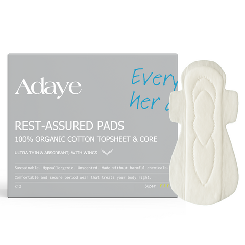 Adaye Organic Cotton Pads - Super (Night Use, Box of 12)