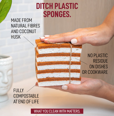 Compostable Dishwashing Sponge - Bundle of 5