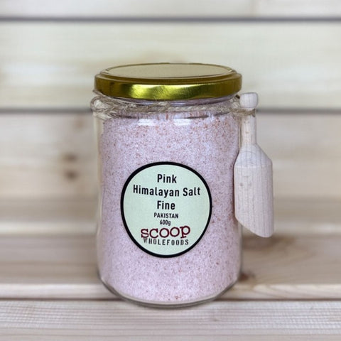 Pink Himalayan Salt Fine 600g with Wooden Scoop