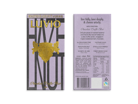 Luvio Roasted Hazelnut & Fleur de Sel Truffle Chocolate 90g