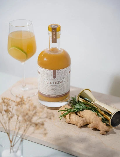 Kick Drink Organic Ginger Concentrate — Cold-Pressed Ginger Shot with Lemon, Honey & Spices | 500ml, 16 Servings